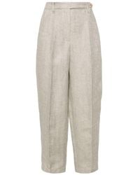 Brunello Cucinelli - Straight-Leg Cropped Trousers - Lyst