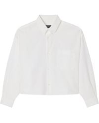 A.P.C. - Long Sleeved Button-Down Cropped Shirt - Lyst