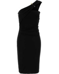 Versace - One-Shoulder Draped Midi Dress - Lyst