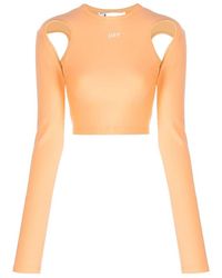 Off-White c/o Virgil Abloh - Sleek Cut-Out Long-Sleeved Top - Lyst