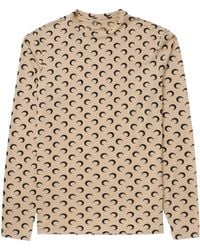 Marine Serre - Regenerated Moon-Print Long-Sleeve T-Shirt - Lyst