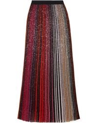 Missoni - Pleated Sequined Striped Metallic Crochet-Knit Maxi Skirt - Lyst