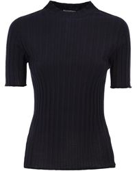 Peserico - Short-Sleeve Ribbed Turtleneck Sweater - Lyst