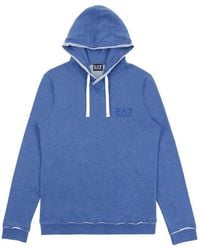 EA7 - Letter Printed Hooded Sweater - Lyst