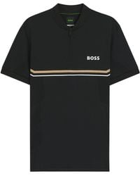BOSS - Halfzip Standcollar Shortsleeve Polo - Lyst