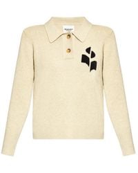 Isabel Marant - Isabel Marant Étoile Nola Logo Intarsia Polo Jumper - Lyst