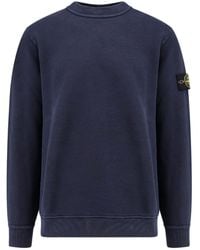 Stone Island - Logo Patch Crewneck Sweatshirt - Lyst