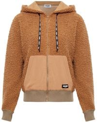 Moschino - Zip-Up Drawstring Fleece Hoodie - Lyst