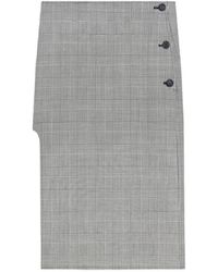 Courreges - Oblique Prince Of Wales Midi Skirt - Lyst