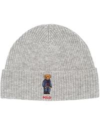 Polo Ralph Lauren - Solid Denim Bear Beanie - Lyst