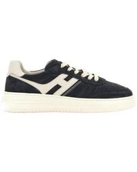 Hogan - Lace-Up Calfskin Shoes With Off- Accents - Lyst