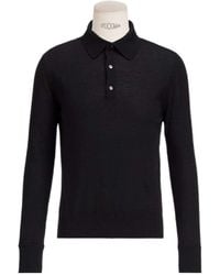 Dior - Long Sleeve Knit Polo Shirt - Lyst