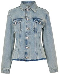 7 For All Mankind - Button-Front Denim Jacket - Lyst