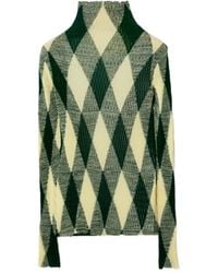Burberry - Argyle High-Neck Knit Jumper - Lyst