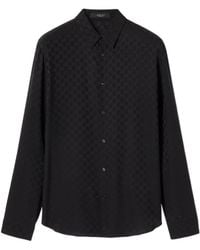 Gucci - Monogrammed Collared Long-Sleeve Shirt - Lyst