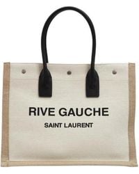 Saint Laurent - Logo Printed Tote Bag - Lyst