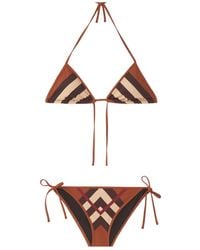 Burberry - Checked Two-Piece Bikini Set - Lyst
