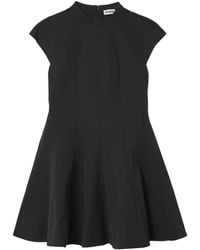 STAUD - Ellie Paneled Cotton-Blend Faille Mini Dress - Lyst