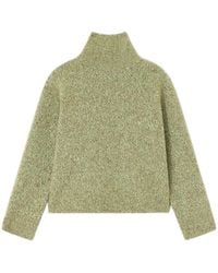 Ganni - High-Neck Brushed Pullover - Lyst