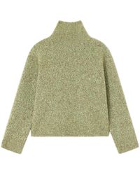 Ganni - High-Neck Brushed Pullover - Lyst