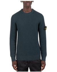 Stone Island - Compass-Patch Ribbed-Knit Jumper - Lyst