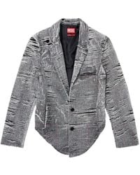 DIESEL - De-Phonix-Fsg Distressed Blazer - Lyst