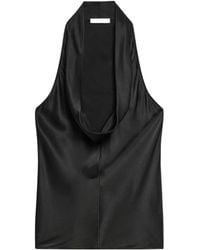 Helmut Lang - Silk Bias-Cut Cowl Neck Top - Lyst