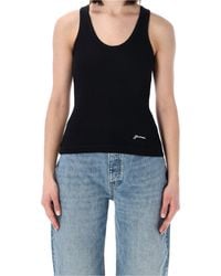 Ganni - Ribbed Crewneck Tank Top - Lyst