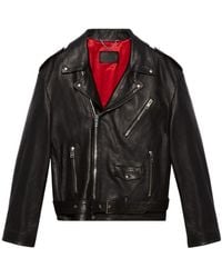 Gucci - Leather Biker Jacket - Lyst