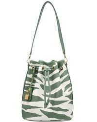 MCM - Dessau Zebra Printed Medium Bucket Bag - Lyst