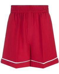 RED Valentino - High Waist Contrasting Trim Shorts - Lyst