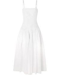 Gabriela Hearst - Oriana Open-Back Gathered Linen Midi Dress - Lyst