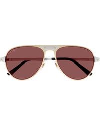 Cartier - Pilot Frame Sunglasses - Lyst