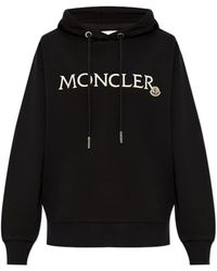 Moncler - Logo Embroidered Drawstring Hoodie - Lyst
