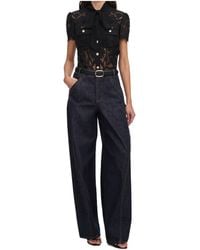 Self-Portrait - Lace Tie Neck Top - Lyst