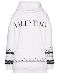 Valentino - Logo-Print Sequinned Hoodie - Lyst