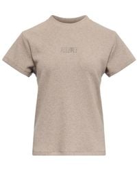 MM6 by Maison Margiela - Wool-Blend Rib-Jersey T-Shirt - Lyst