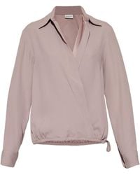 Dries Van Noten - Long Sleeved V-Neck Blouse - Lyst