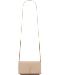Saint Laurent - Monogram Smooth Leather Shoulder Strap Phone Pocket - Lyst