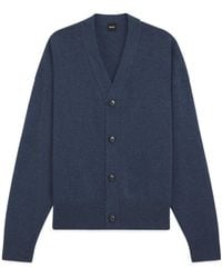BOSS - Long-Sleeved Wool Cardigan - Lyst