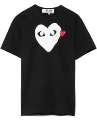 COMME DES GARÇONS PLAY - Heart-Print Cotton T-Shirt - Lyst