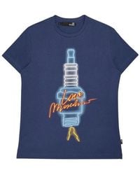 Moschino - Printed T-Shirt With Round Neck - Lyst
