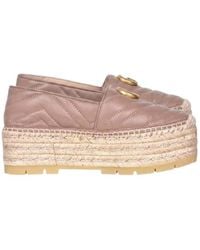Gucci - Gg Straw Platform Shoes - Lyst