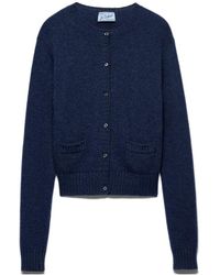 Prada - Crewneck Button-Up Cardigan - Lyst