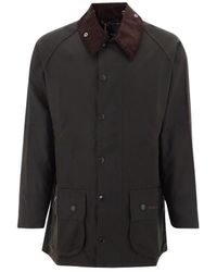 Barbour - Logo Embroidered Snap-Fastened Coat - Lyst