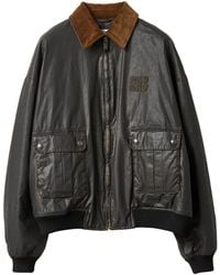 Miu Miu - Coated Cotton Poplin Bomber Jacket - Lyst