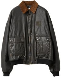 Miu Miu - Coated Cotton Poplin Bomber Jacket - Lyst