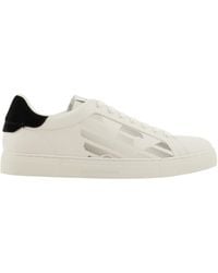 Emporio Armani - Logo-Perforated Lace-Up Trainers - Lyst
