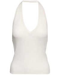 Nili Lotan - Ivey Ribbed Knit Backless Silk Top - Lyst