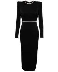 Alex Perry - Crystal-Embellished Satin Midi Dress - Lyst